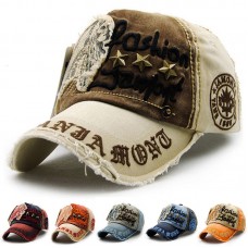 Hombre Mujer Baseball Cap Letters Embroidery Peaked Cap Denim Distressed Hat Retro  eb-73581229